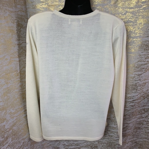 Vintage🧚♀️ Alfred Dunner Petite Creamy Sequinned Sweater Size PM - Picture 7 of 13